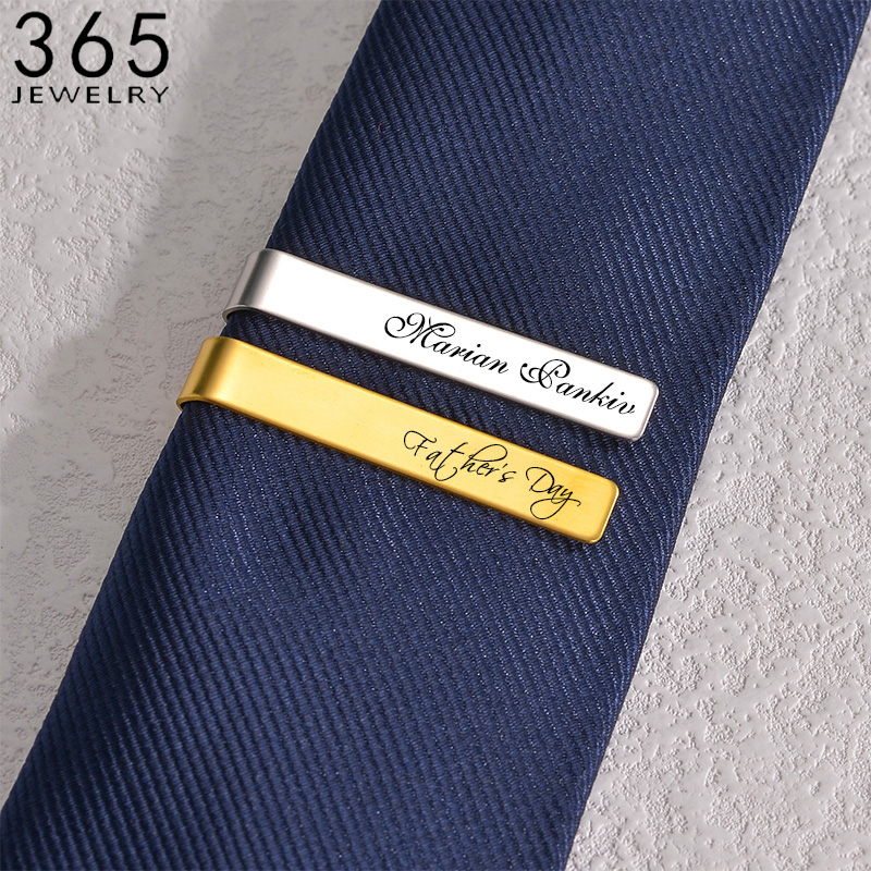 Tie Bar Set Gift - Clipes de aço inoxidável para homens,