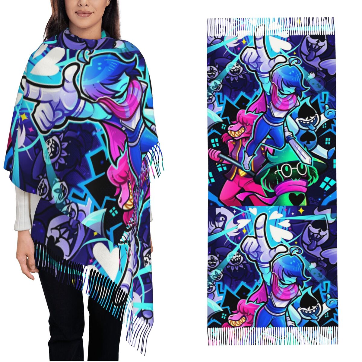 Pashmina Wrap Large - Deltarunes xale envolve feminino inverno grande