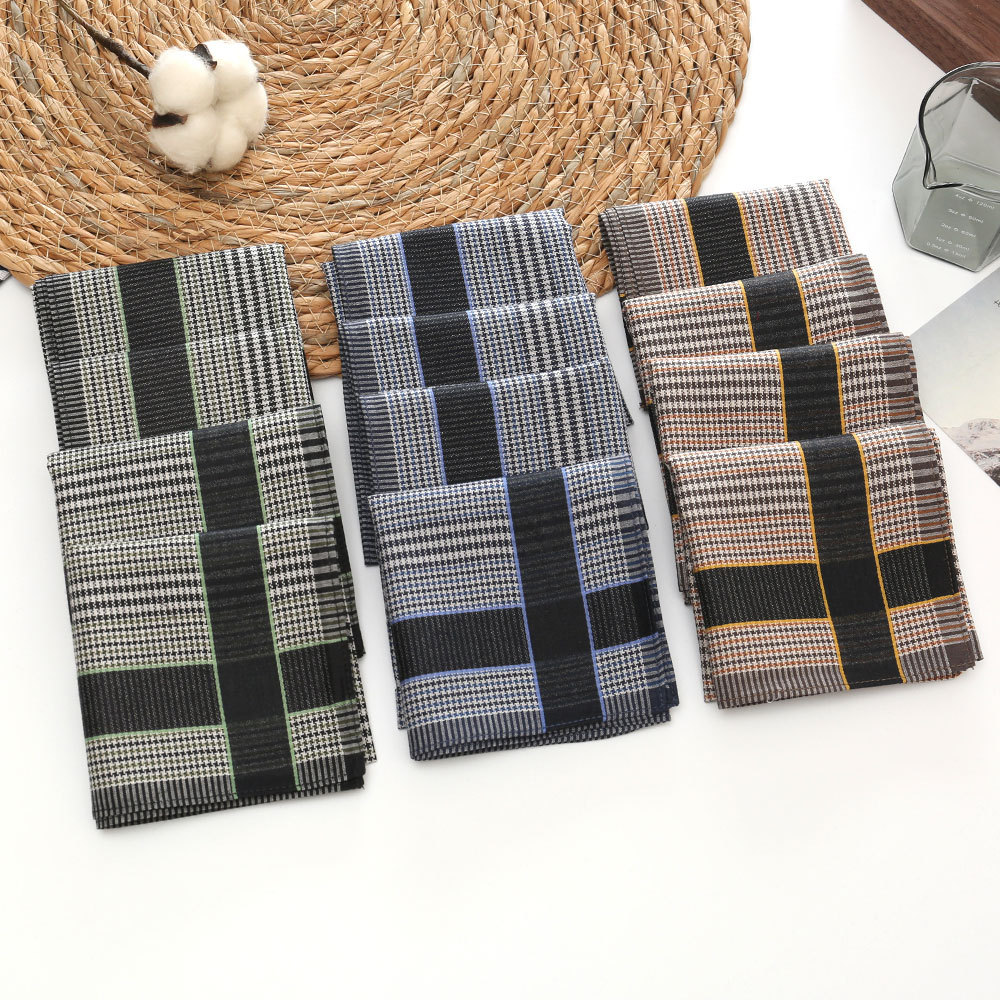 Handkerchief Cotton Men - 3/6/12 pçs lenço de algodão puro