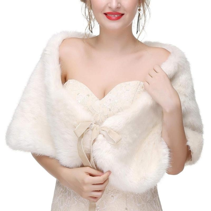 Stole Wedding Shawl - 652F sofisticado cachecol peles artificiais para