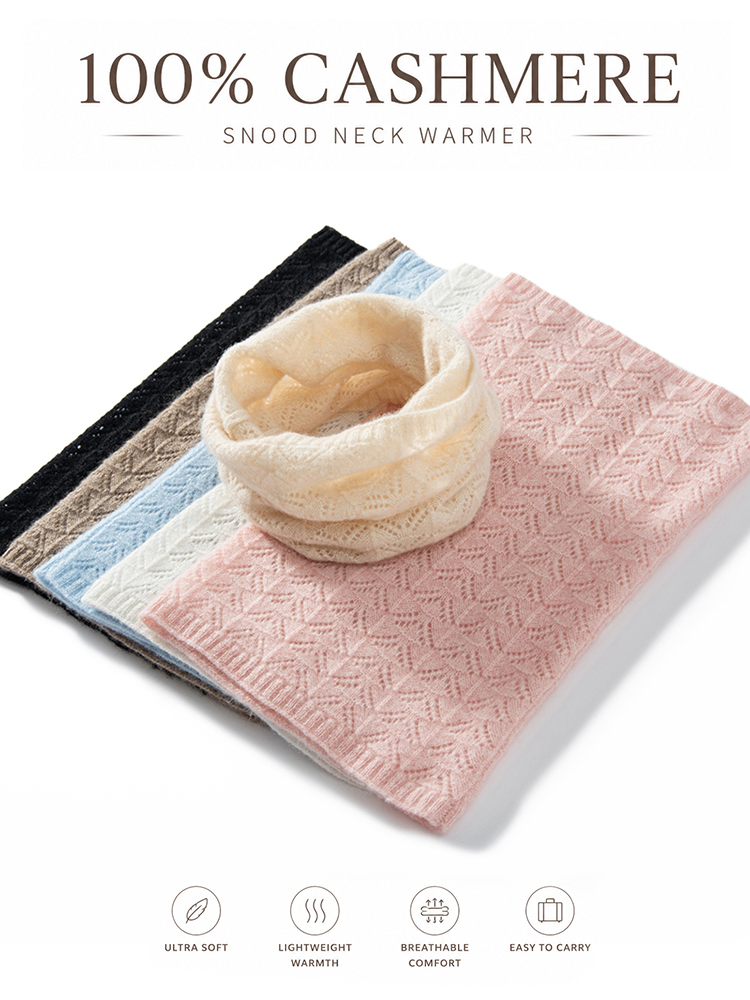 Infinity Scarf Knit - Cachecol Feminino 100% Caxemira com Ponto