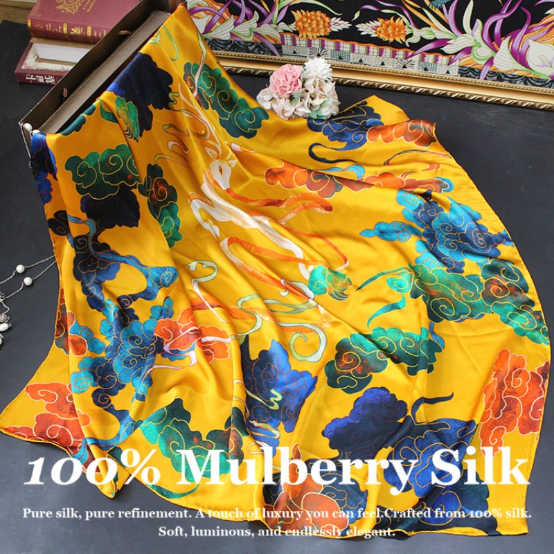 Pashmina Wrap Large - Novo Xale de Seda Luxuoso 110x110cm,