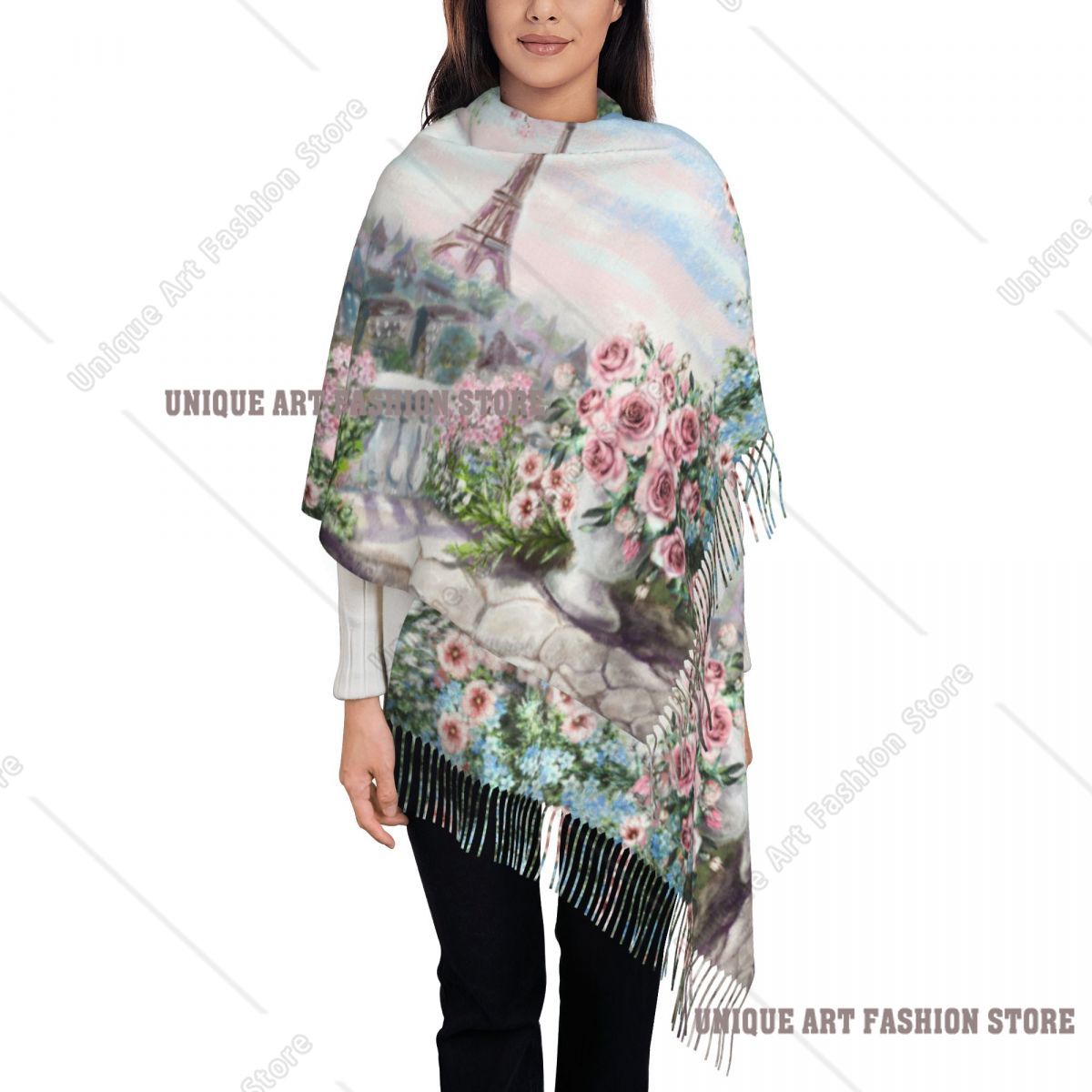 Pashmina Wrap Large - Pintura a óleo frança paris torre