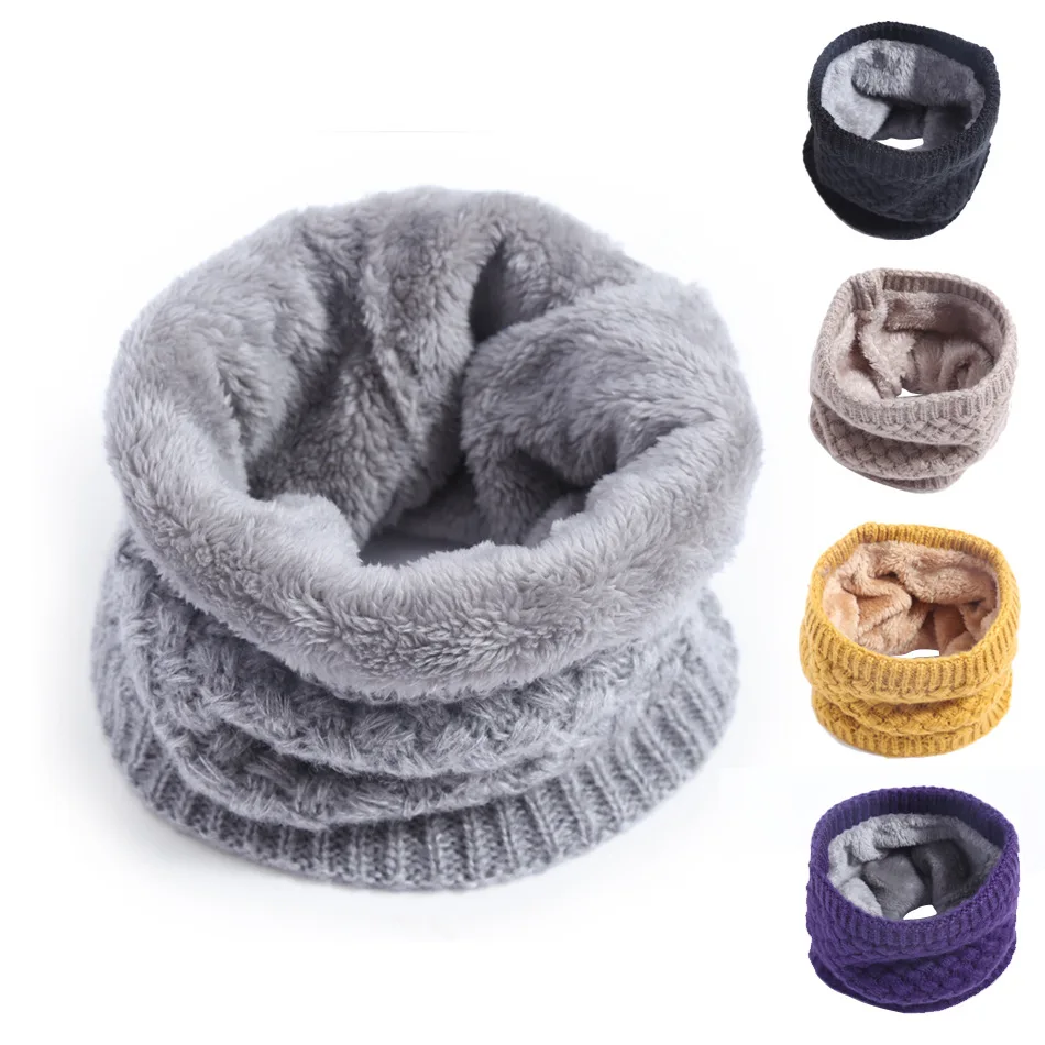Infinity Scarf Knit - Crianças meninas/meninos inverno malha infinito cachecol