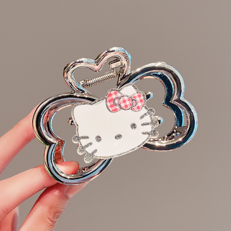 Tie Clip Silver - Presilha de Cabelo Hello Kitty Kawaii