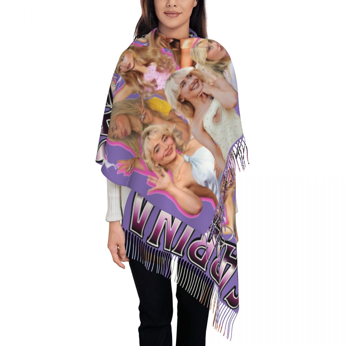 Pashmina Wrap Large - Sabrina Carpenter 90s xale envoltório feminino