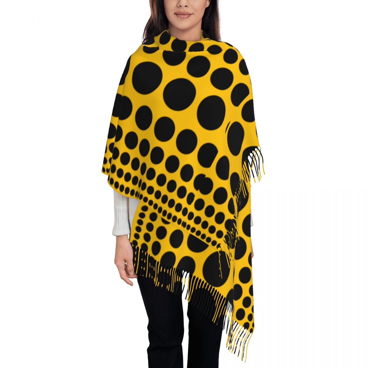 Infinity Scarf Knit - Cachecol de bolinhas infinitas para mulheres,