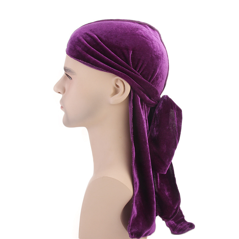 Bandana Doo Rag - Novos Homens De Luxo de Veludo