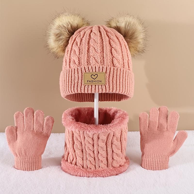 Infinity Scarf Knit - Gorro infantil com pom pom e