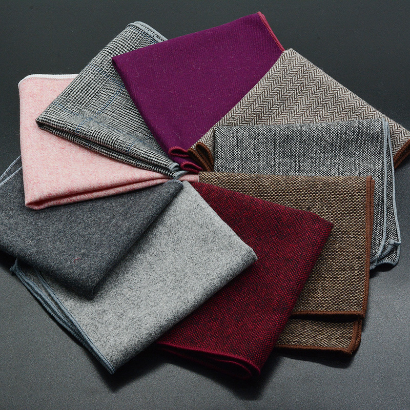 Pocket Square Set - Clássico bolso de lã quadrado 25cm