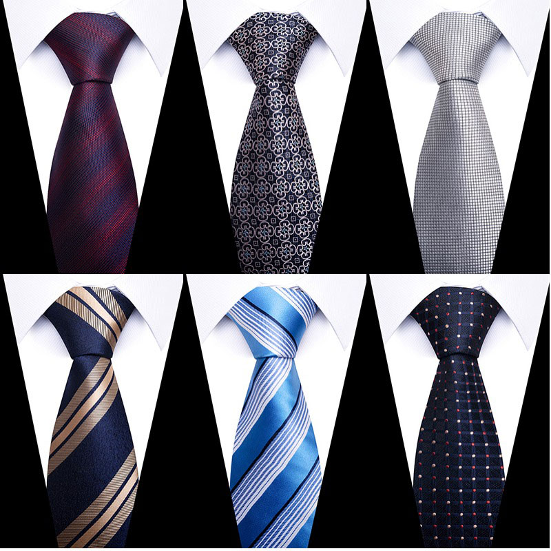 Silk Tie Striped - 100% marca de seda 8 cm
