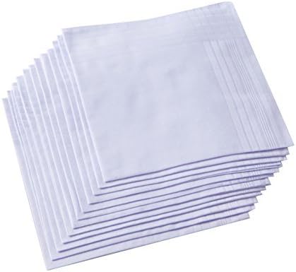 Handkerchief Cotton Men - Lenço masculino branco puro 100% algodão