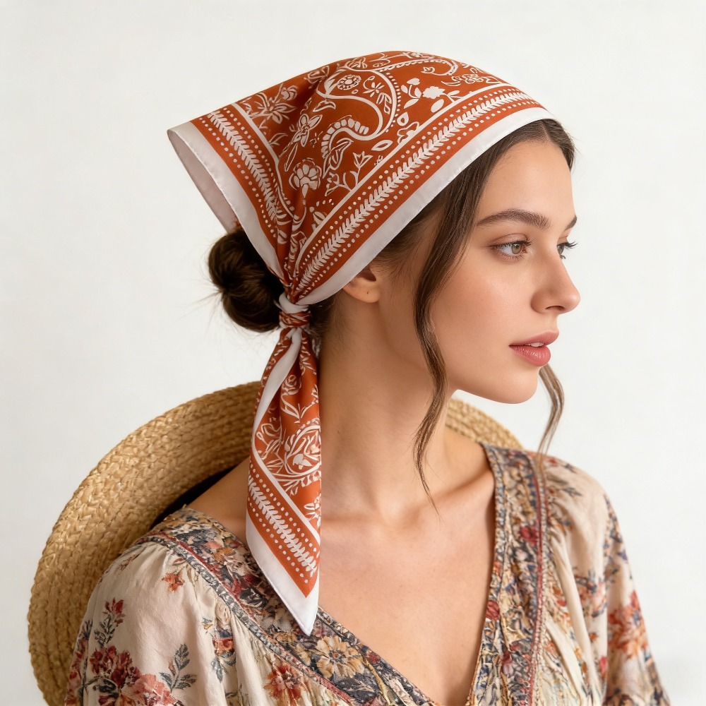 Scarf Silk Square - Lenço de seda com estampa de