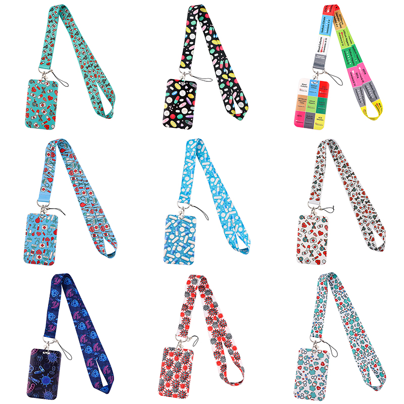 Lanyard Badge Holder - Sinais médicos credencial titular chaveiros pescoço