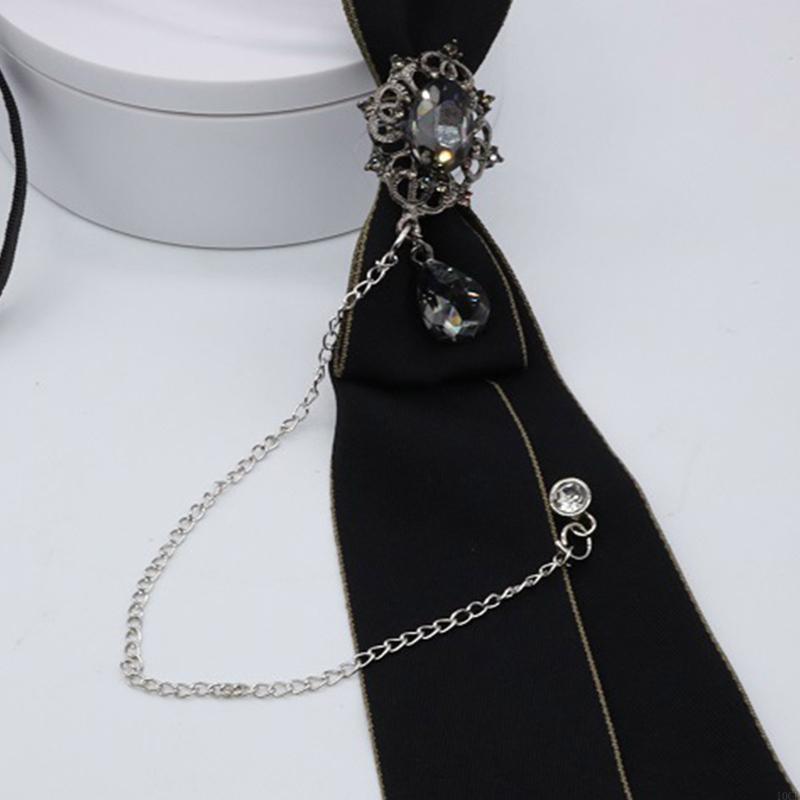 Bow Tie Pre Tied - Gravata com corrente metal gótico e