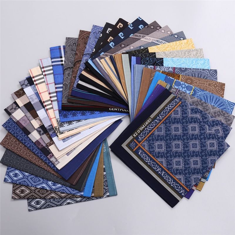 Handkerchief Cotton Men - Lenço xadrez estampado de algodão puro