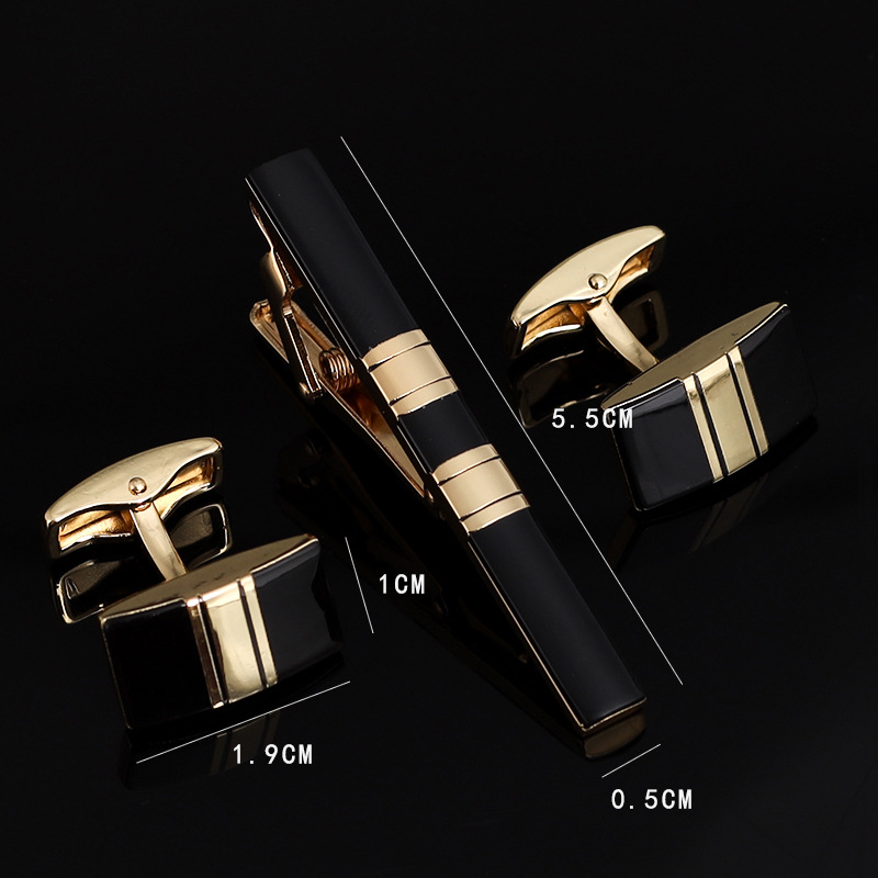 Tie Bar Set Gift - Conjunto de abotoaduras com prendedor de