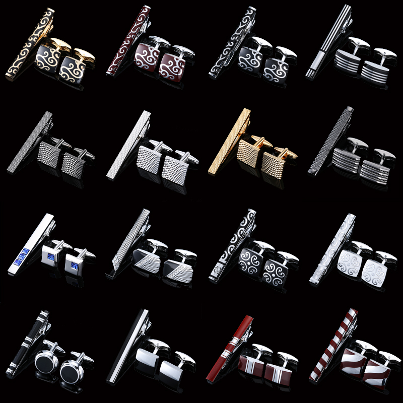 Tie Bar Set Gift - Conjunto de abotoaduras e clipes para