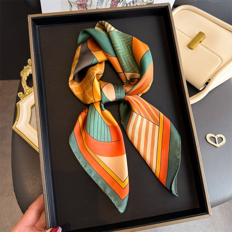 Ascot Neck Scarf - 2026 nova geometria impressão lenços quadrados