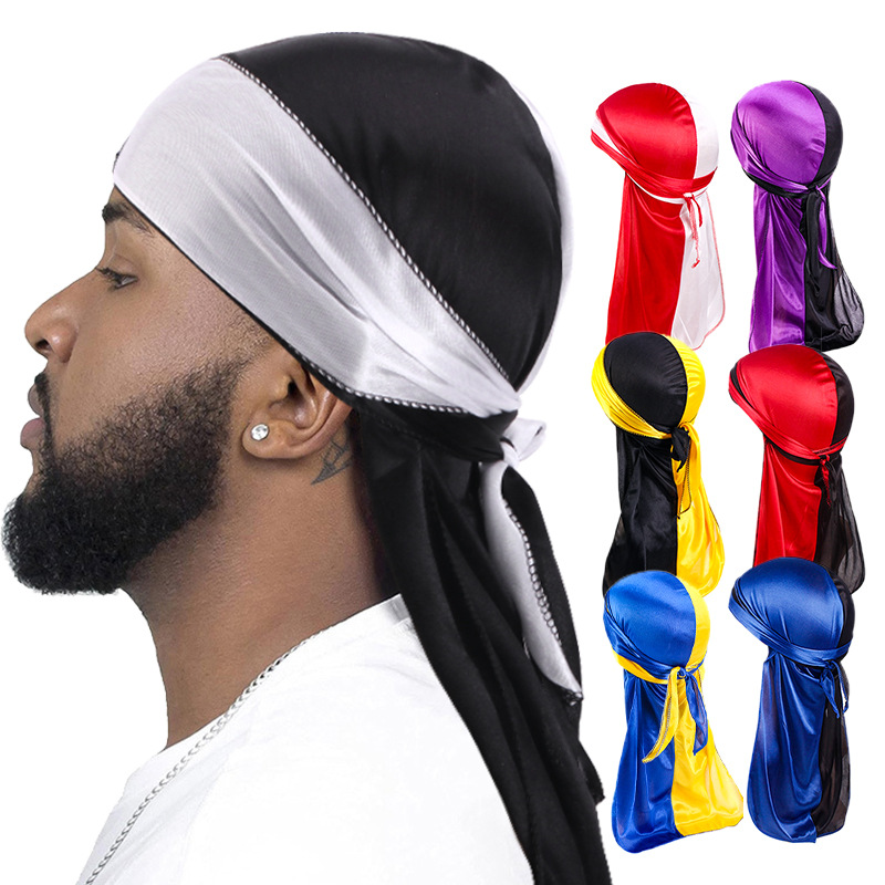 Bandana Doo Rag - Novo sedoso durag cauda longa headwraps