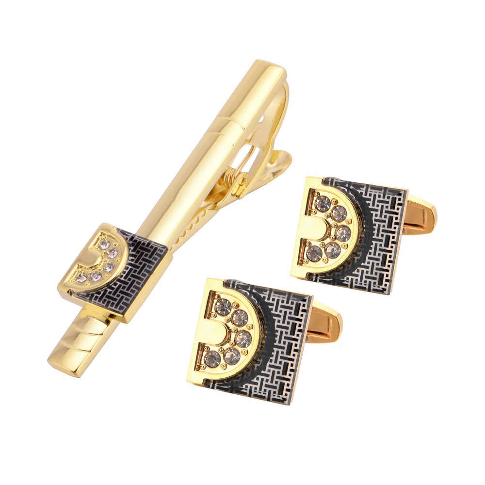 Tie Bar Set Gift - Conjunto de Abotoaduras e Prendedor de