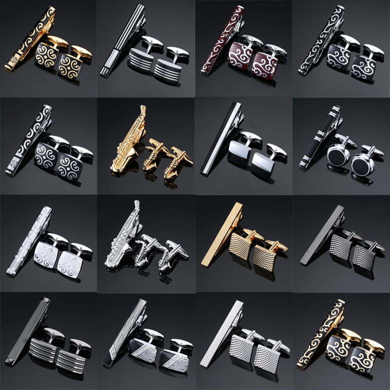 Tie Bar Set Gift - Abotoaduras de alta qualidade, clipe de