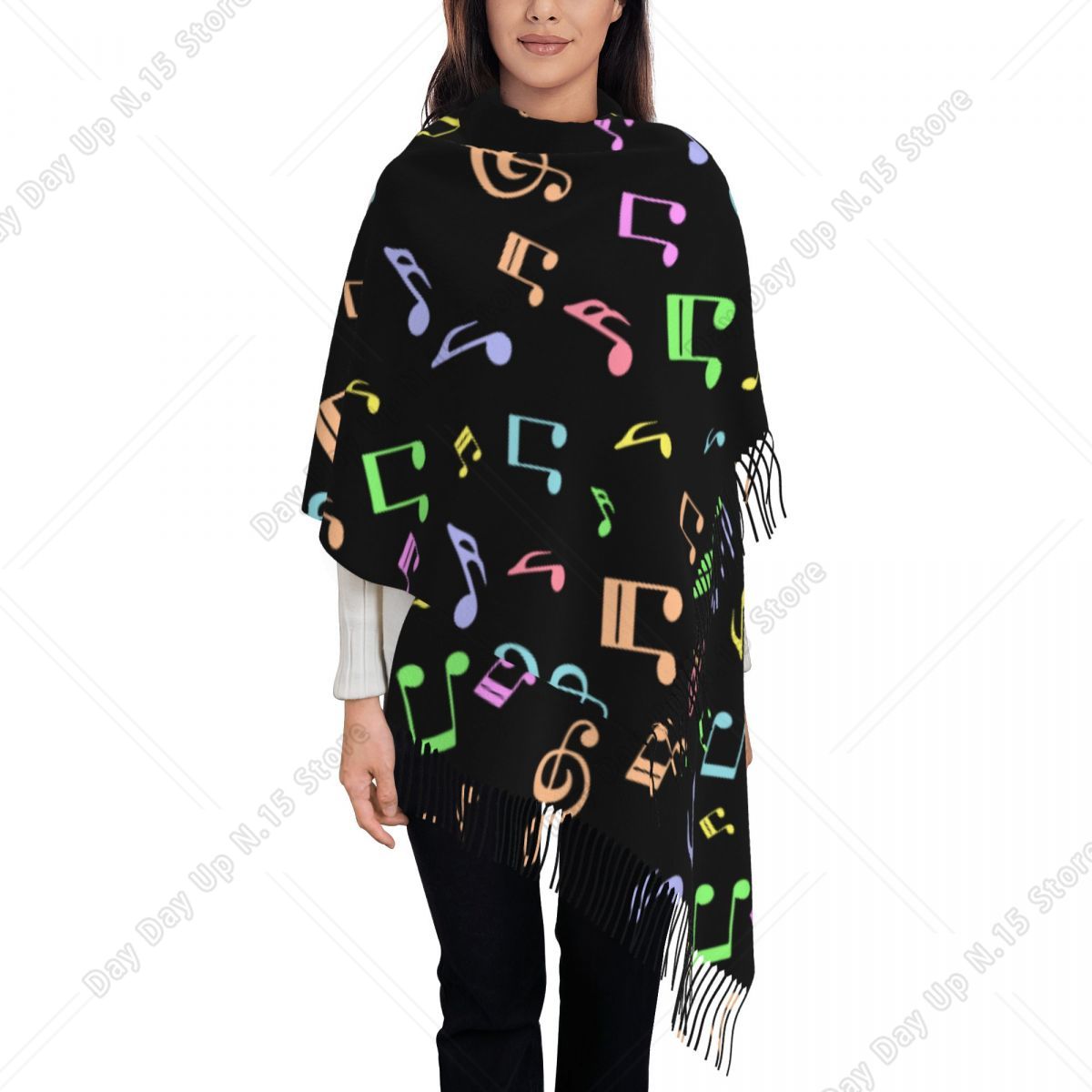 Xale com padrão de notas music - Pashmina Wrap Large avaliação e preço