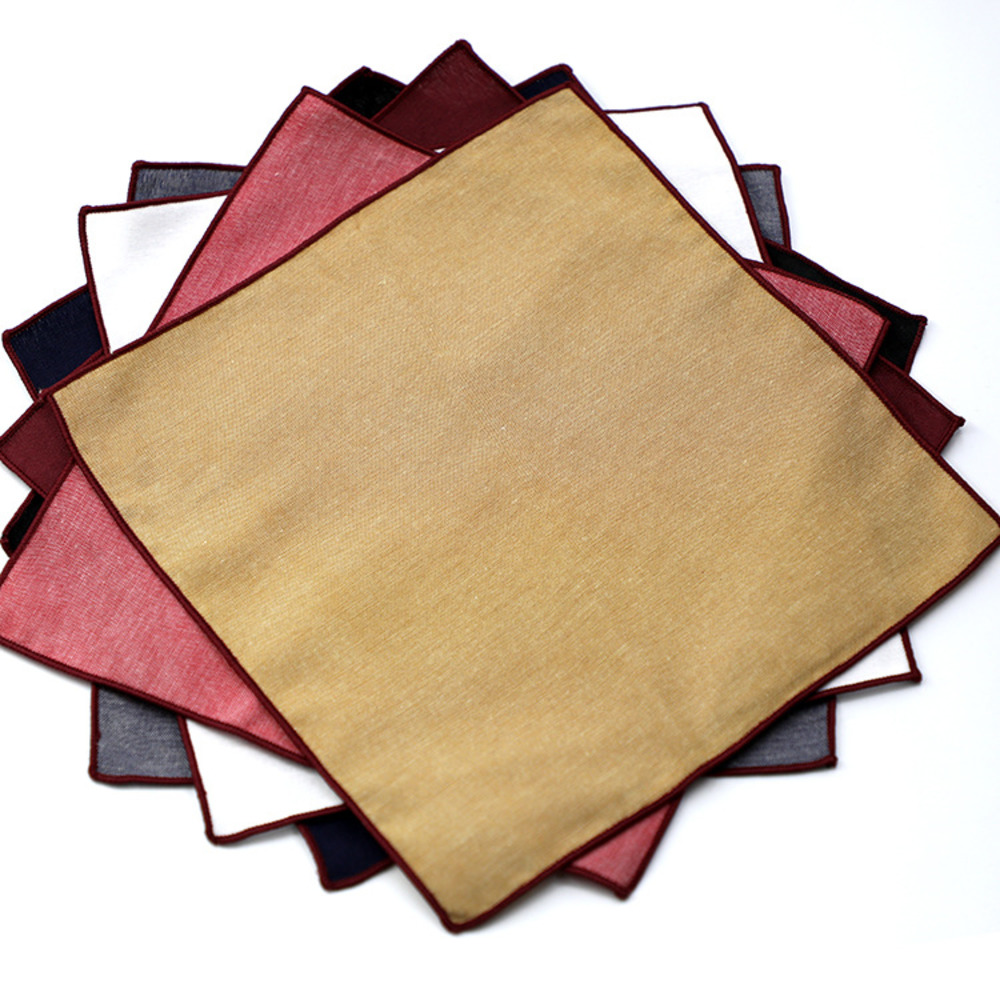 Sólido listrado marrom bolso q - Handkerchief Cotton Men avaliação e preço