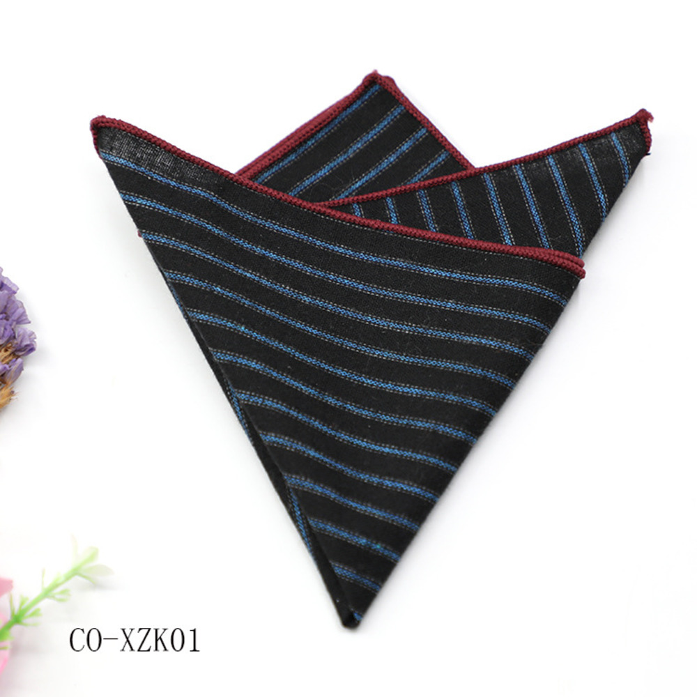 Sólido listrado marrom bolso q - Handkerchief Cotton Men avaliação e preço