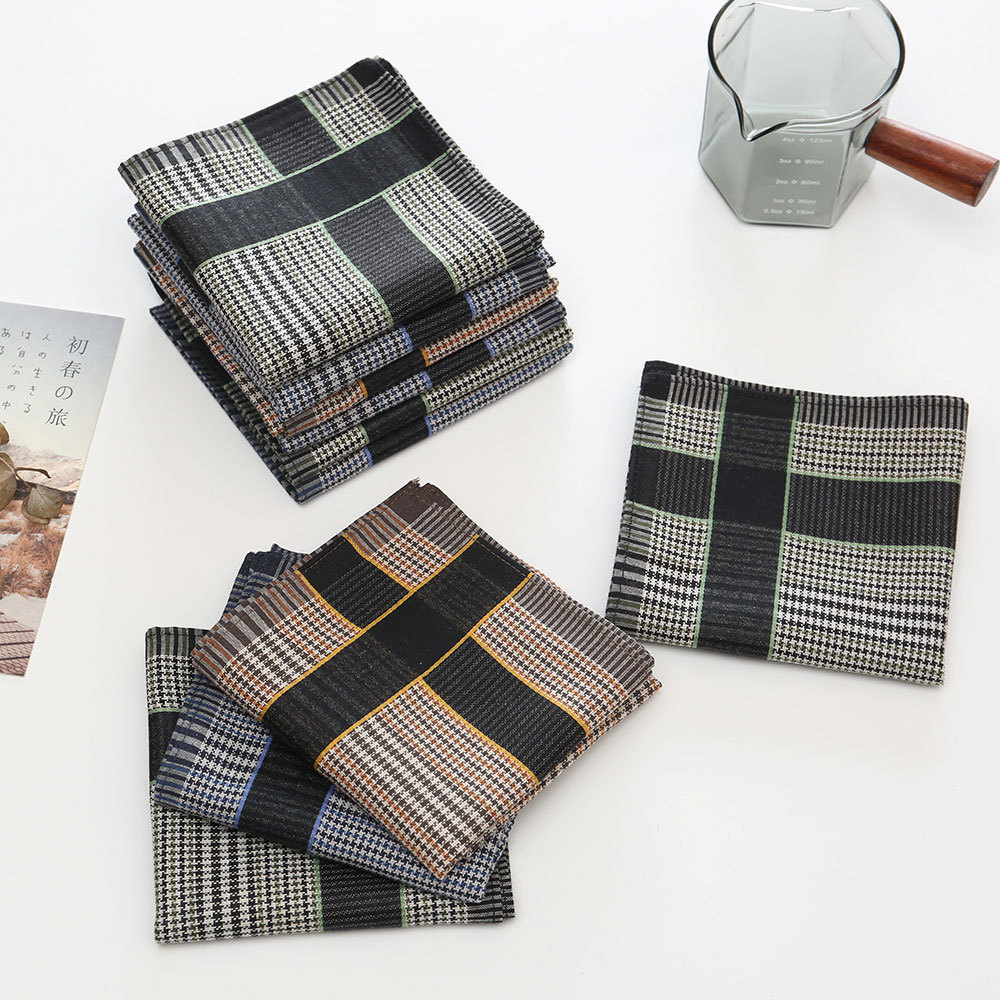 3/6/12 pçs lenço de algodão pu - Handkerchief Cotton Men avaliação e preço