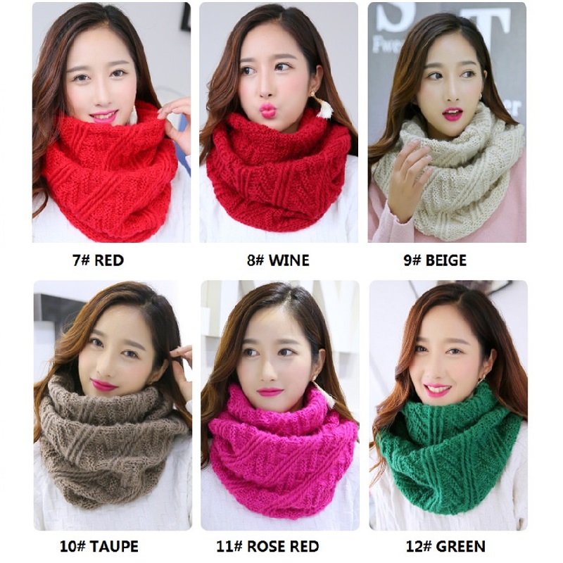 Visrover cor cachecóis feminin - Infinity Scarf Knit avaliação e preço