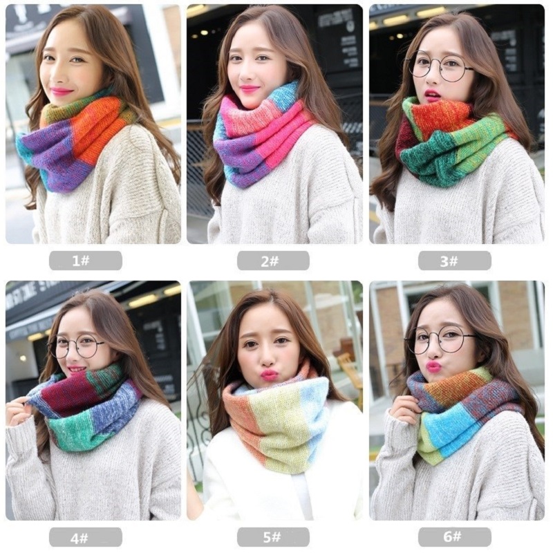 Visrover cor cachecóis feminin - Infinity Scarf Knit avaliação e preço