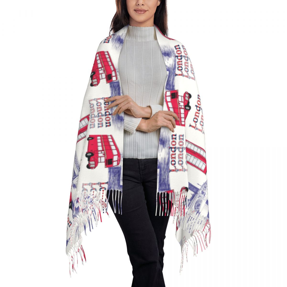 Londres inglaterra cenas xales - Pashmina Wrap Large avaliação e preço