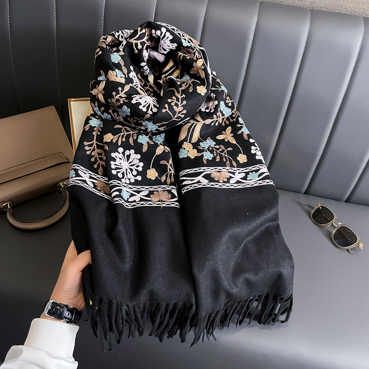 Novo inverno quente cachecol d - Woven Scarf Blanket avaliação e preço