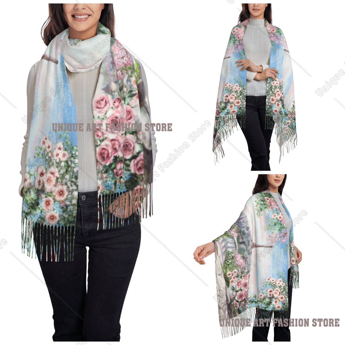 Pintura a óleo frança paris to - Pashmina Wrap Large avaliação e preço