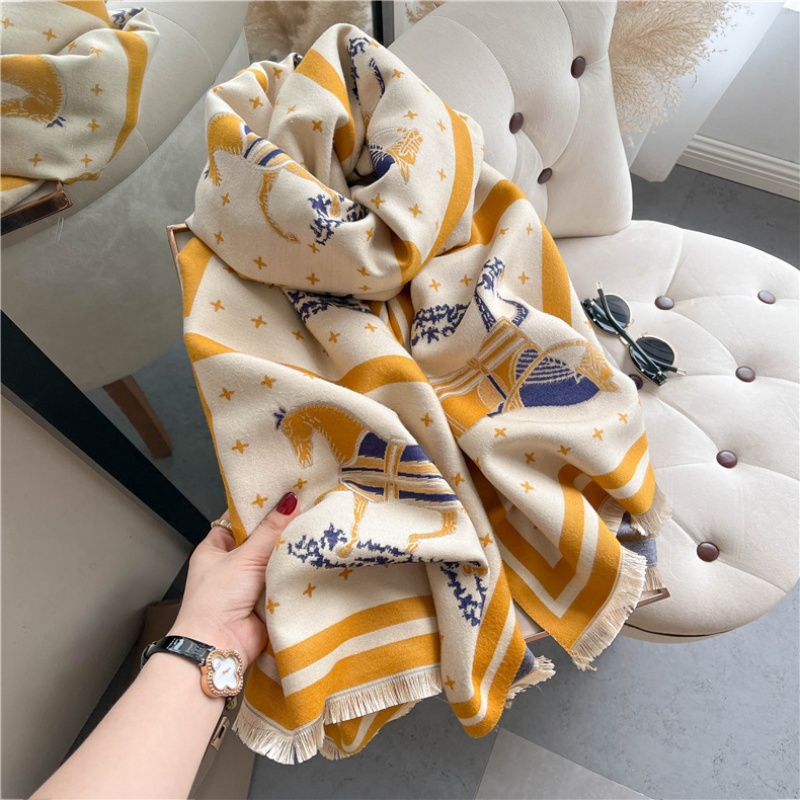 Luxo cavalo impressão grosso c - Woven Scarf Blanket avaliação e preço