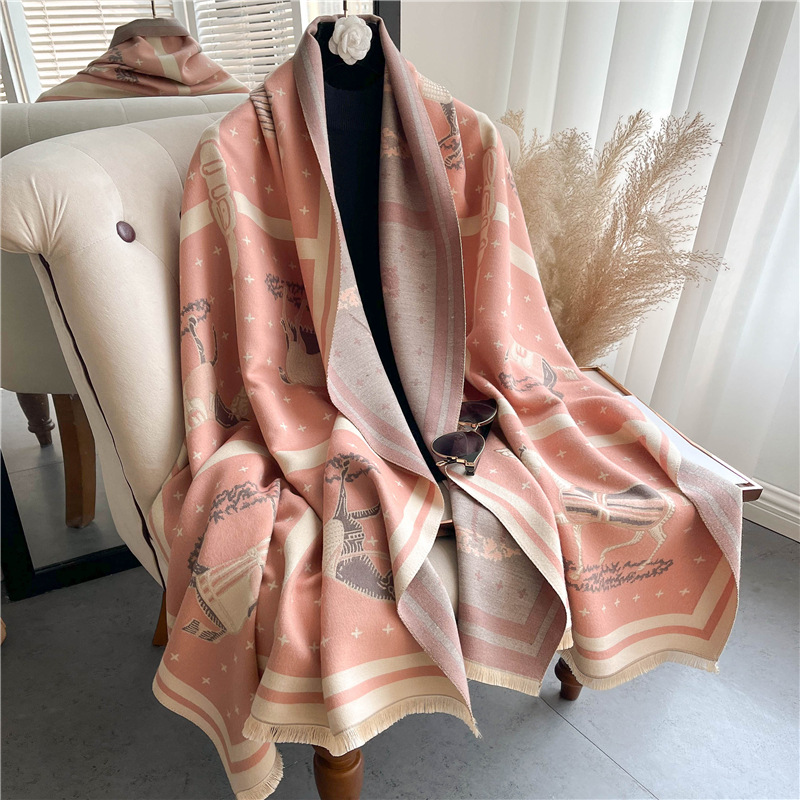 Luxo cavalo impressão grosso c - Woven Scarf Blanket avaliação e preço
