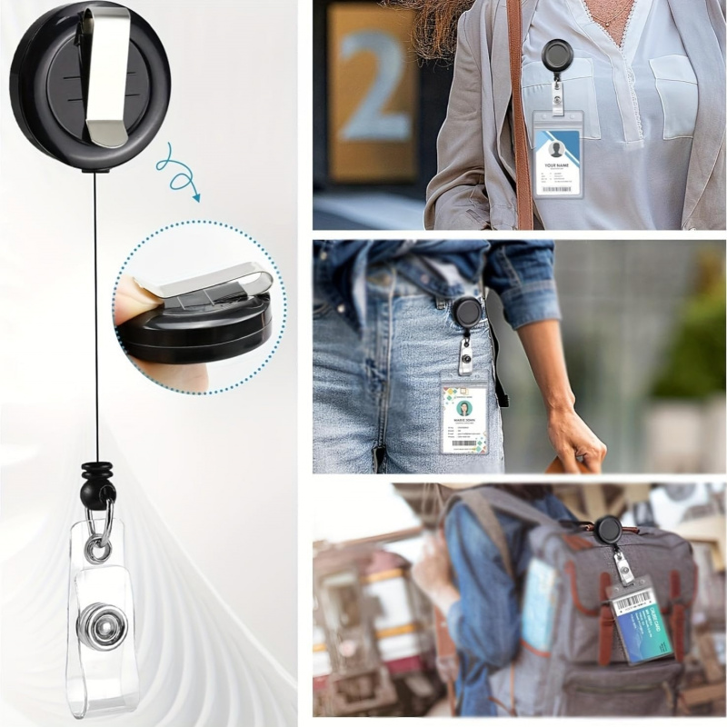 Kit com 4 Cordões Retráteis Pr - Lanyard Badge Holder avaliação e preço