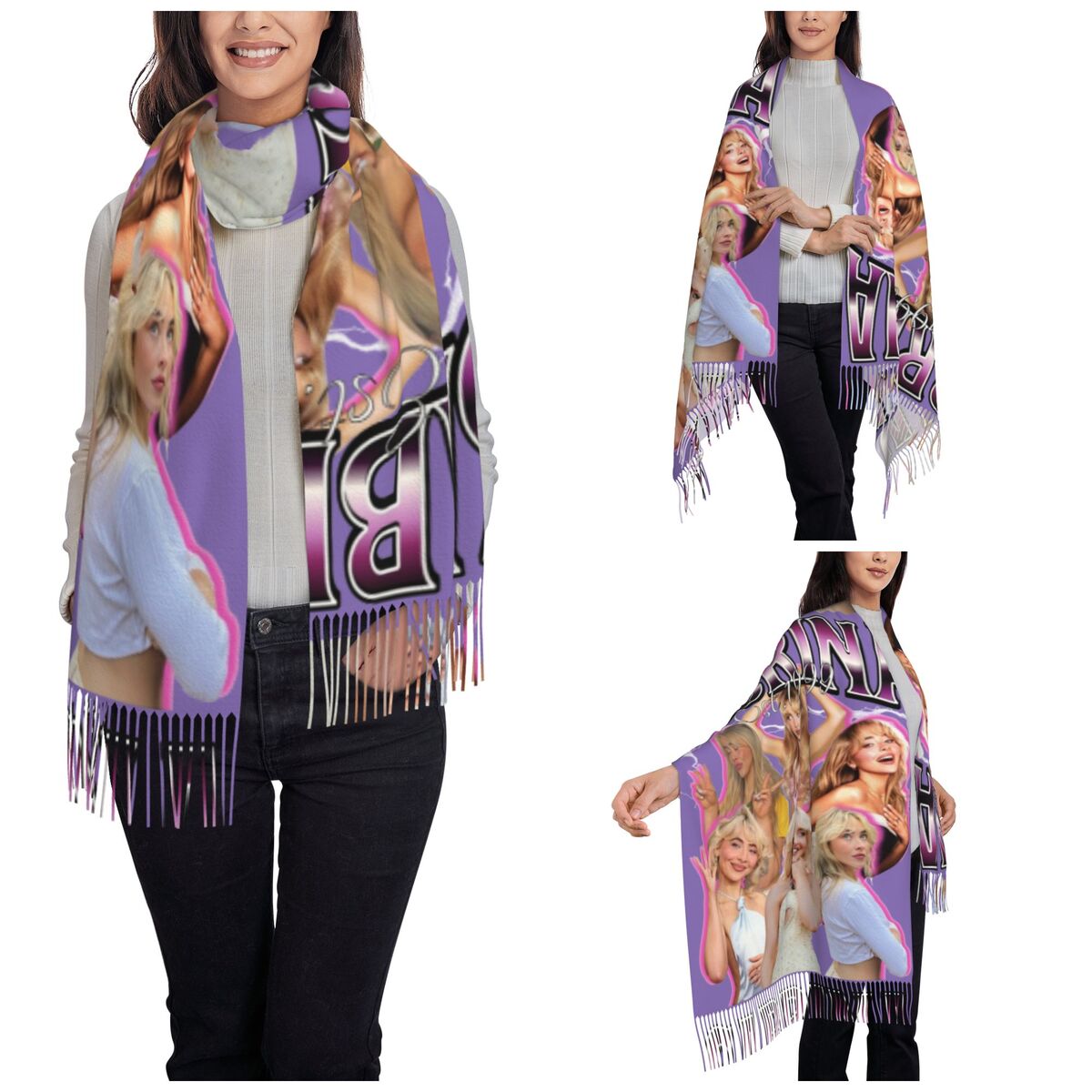 Sabrina Carpenter 90s xale env - Pashmina Wrap Large avaliação e preço