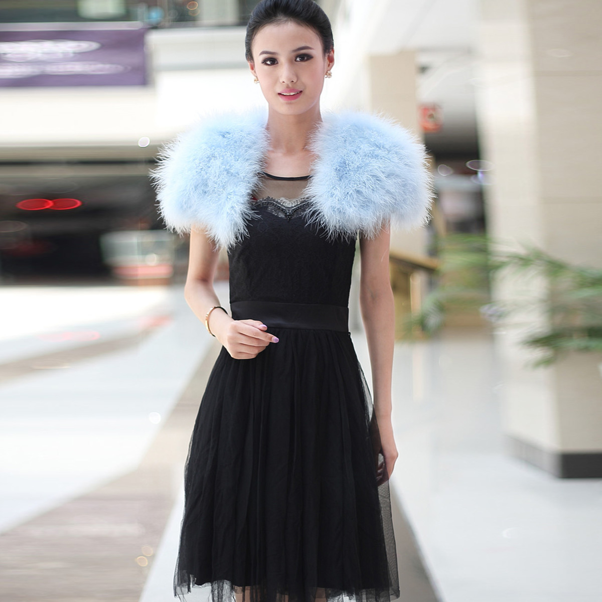 Feminino avestruz pena boa xal - Stole Wedding Shawl avaliação e preço