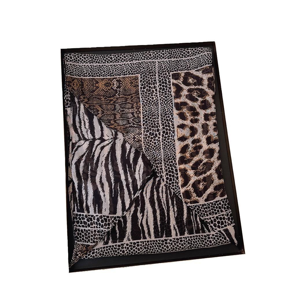 Leopardo pequeno longo lenço d - Ascot Neck Scarf avaliação e preço