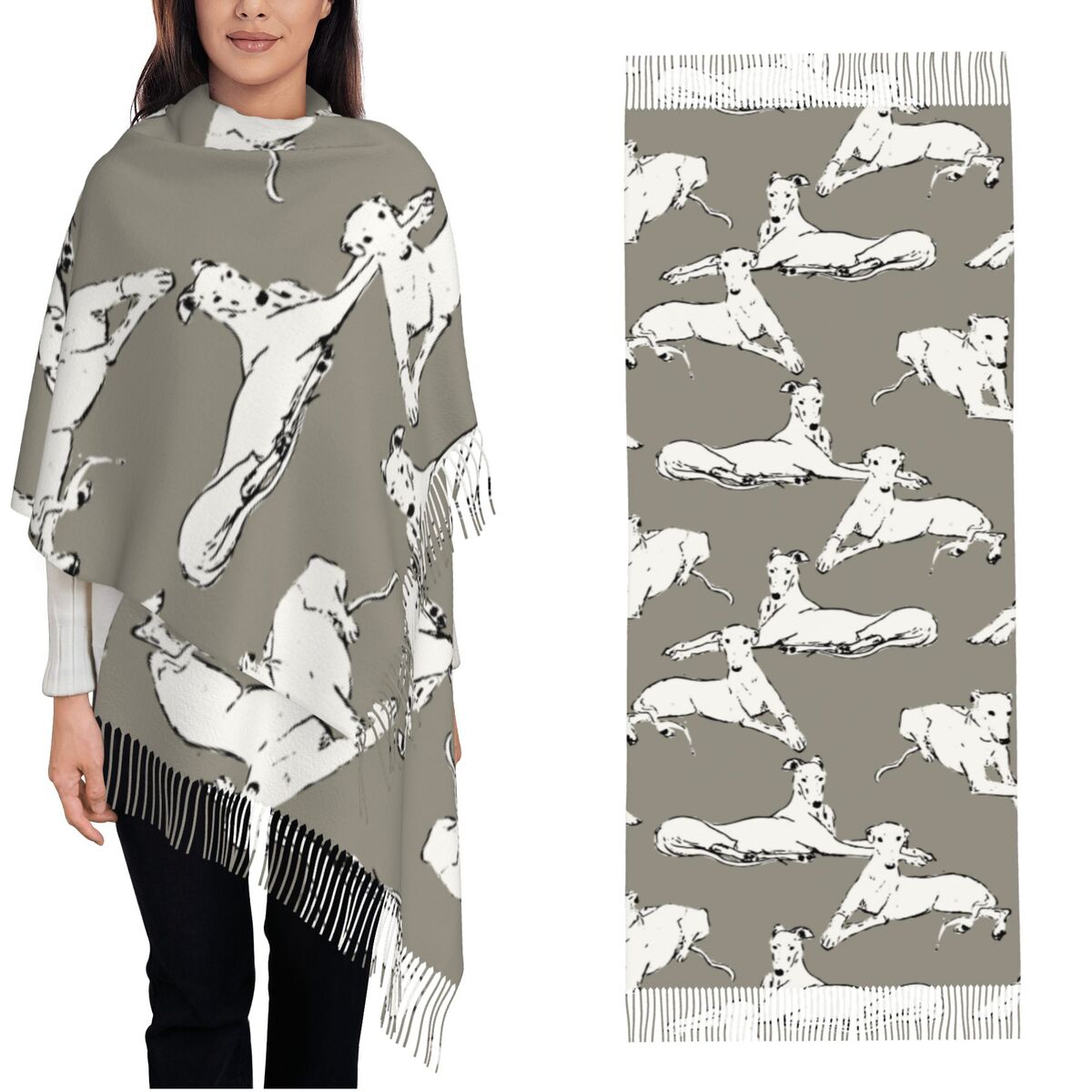 Lenço relaxante galgo whippet  - Pashmina Wrap Large avaliação e preço