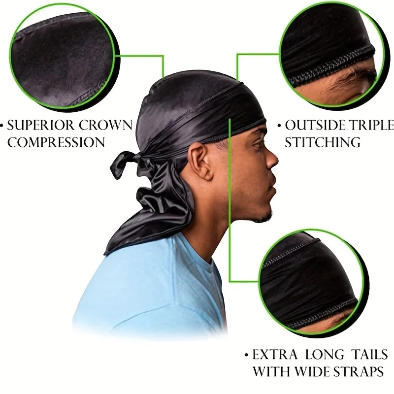 Durag de Seda Masculino com Ca - Bandana Doo Rag avaliação e preço