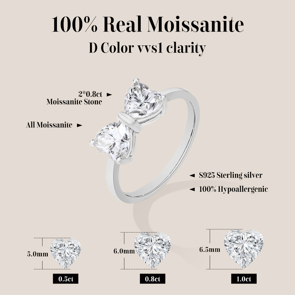 Anéis de Moissanite em Prata E - Tie Clip Silver avaliação e preço