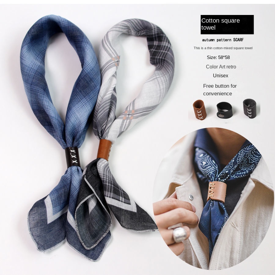 Lenço quadrado masculino com b - Ascot Neck Scarf avaliação e preço