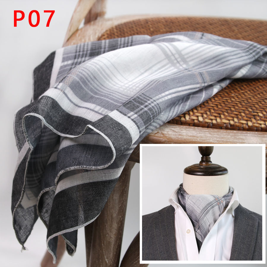 Lenço quadrado masculino com b - Ascot Neck Scarf avaliação e preço