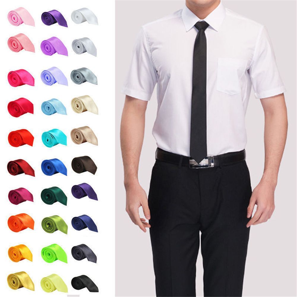 Gravata Slim de Seda Lisa para - Skinny Tie Men avaliação e preço
