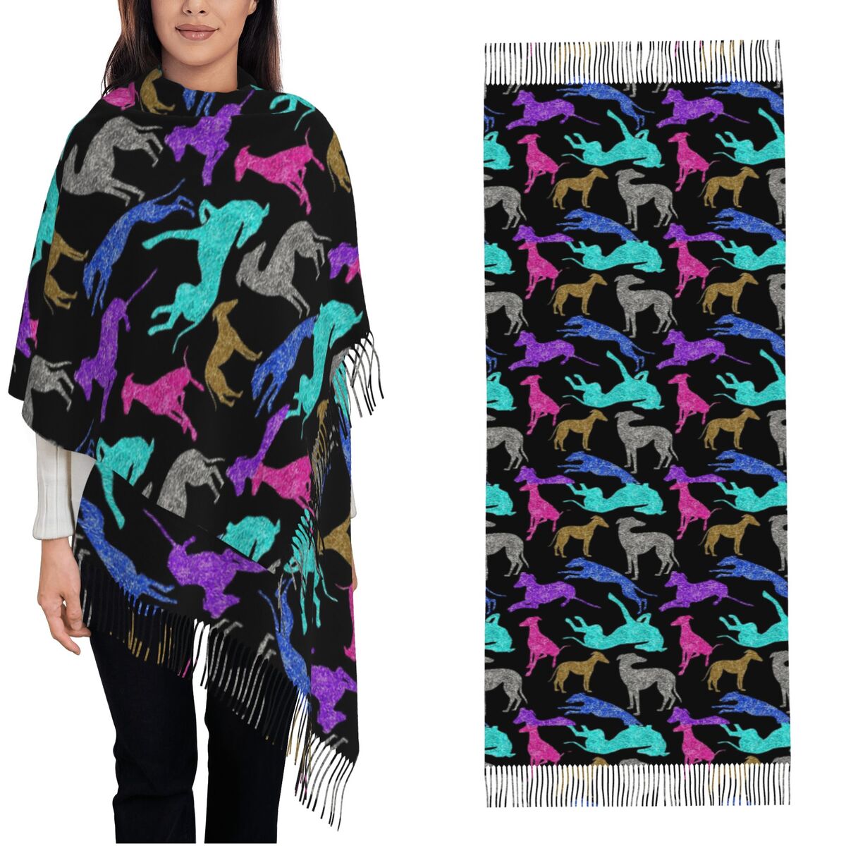 Greyt Greyhound Combo Cachecol - Pashmina Wrap Large avaliação e preço