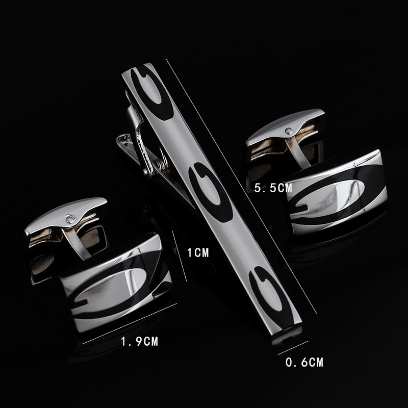 Conjunto de abotoaduras com pr - Tie Bar Set Gift avaliação e preço