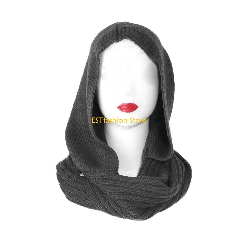Y5GC feminino capuz malha inve - Infinity Scarf Knit avaliação e preço